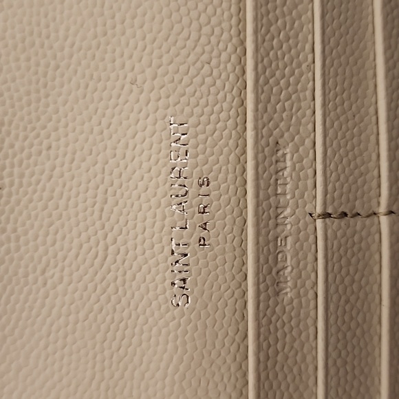 YSL Cloud Gray Caviar Flap Crossbody Large Purse Clutch WOC + Box - Picture 9 of 16